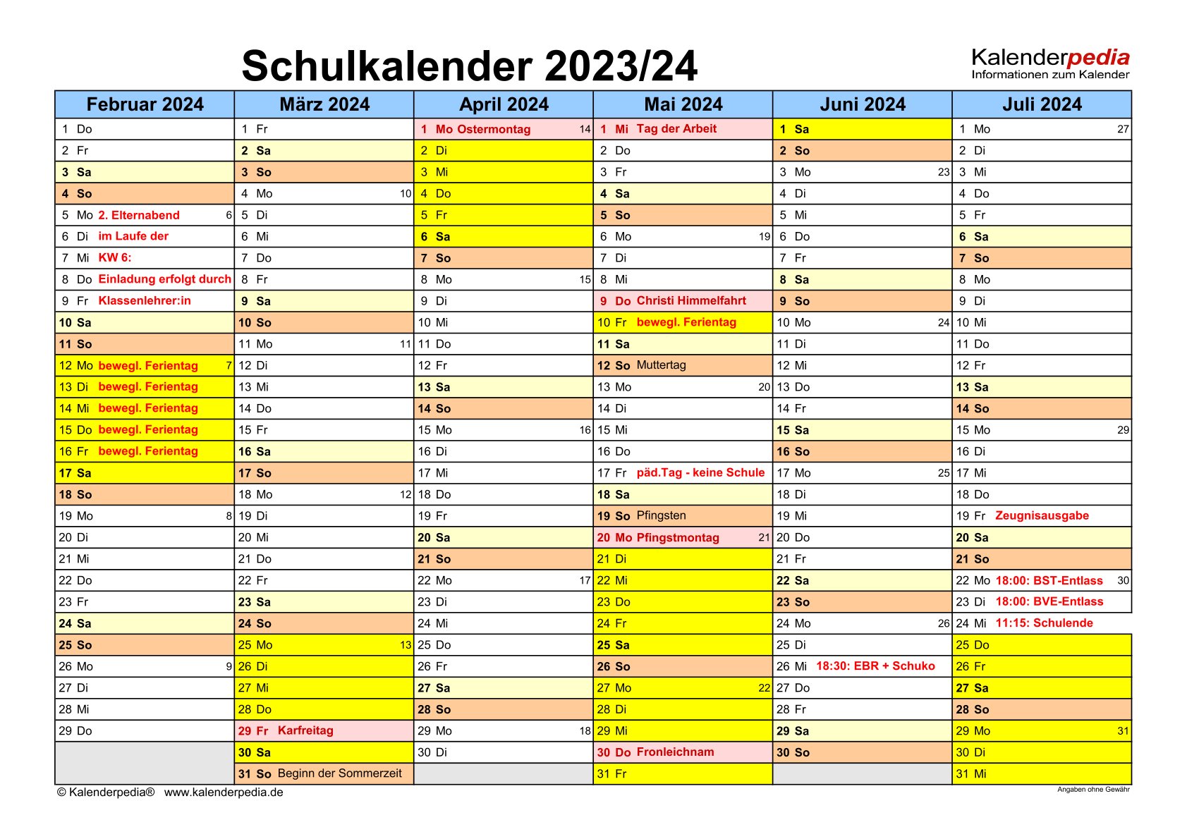 Schulkalender